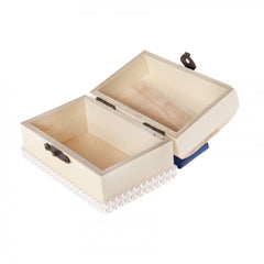 Cutiuta cufar pentru prima suvita, handmade, bleumarin,10x5x5 cm, Recostore, REC1807