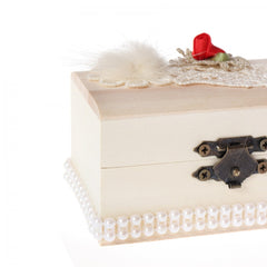 Cutiuta cufar pentru prima suvita, handmade, ivoire, 10x5x5 cm, Recostore, REC1802