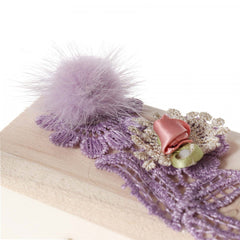 Cutiuta cufar pentru prima suvita, handmade, lila,10x5x5 cm, Recostore, REC1804