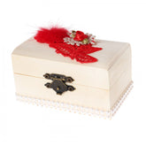 Cutiuta cufar pentru prima suvita, handmade, rosu,10x5x5 cm, Recostore, REC1806