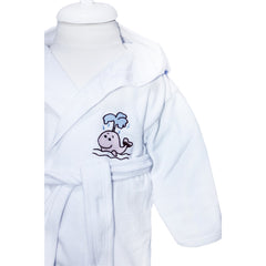 Halat alb de baie cu gluga si cordon pentru bebelusi, REC1210