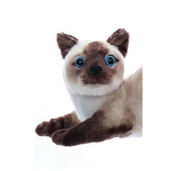 Jucarie de plus, Pisica maro-crem cu sunet, 15x27x11 cm, Recostore, REC2314
