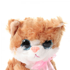 Jucarie de plus, pisicuta cu sunet, portocalie, 25x15 cm, Recostore, REC1901