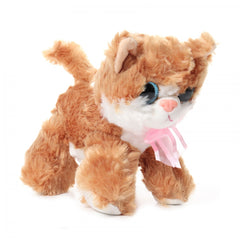 Jucarie de plus, pisicuta cu sunet, portocalie, 25x15 cm, Recostore, REC1901