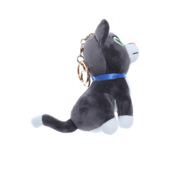 Jucarie de plus tip breloc, Catelus gri, 12 cm, Recostore, REC2331