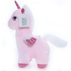 Jucarie de plus, unicorn roz cu sunet, 30x17x17 cm, Recostore, REC2308