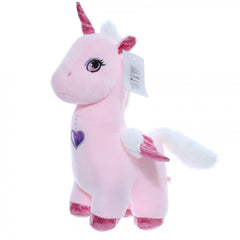 Jucarie de plus, unicorn roz cu sunet, 30x17x17 cm, Recostore, REC2308