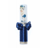 Lumanare botez cu Bebe Print accesorizata cu panglica Bleumarin, Recostore, REC2212