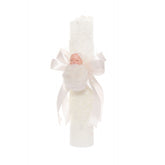 Lumanare ivoire de botez cu bebelus atasat, 35x7 cm, Recostore, REC1917