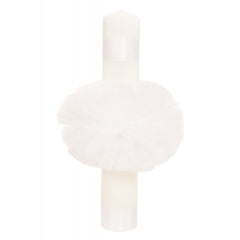 Lumanare pentru botez, cu fluturi, tulle alb si dantela rosie, 40x6 cm, REC1314