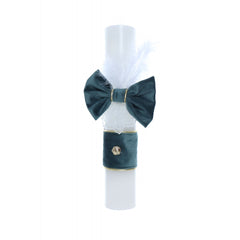 Lumanare pentru botez de baieti, Micul print, Verde smarald, 35x6 cm, Recostore, REC2286