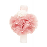 Lumanare pentru botez de culoare roz pudrat cu trandafir din sapun, 30x5 cm, REC1323