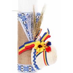 Lumanare traditionala de botez cu clop atasat, 35x7 cm, Recostore, REC1920