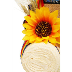 Lumanare traditionala pentru botez cu clop si spice de grau, 35x7 cm, REC1320