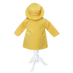 Palton din lana cu palarie pentru fete, galben mustar, REC1608
