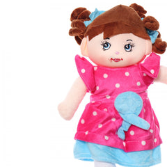 Papusa de plus cu rugaciune, "Tatal Nostru", 38 cm, fucsia, Recostore, REC2089