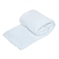 Paturica tricotata dublata pentru bebelusi, acril-bumbac, alb, 75x75 cm, Recostore, REC1651