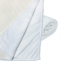 Paturica tricotata dublata pentru bebelusi, acril-bumbac, ivoire, 75x75 cm, Recostore, REC1649