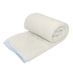 Paturica tricotata dublata pentru bebelusi, acril-bumbac, ivoire, 75x75 cm, Recostore, REC1649