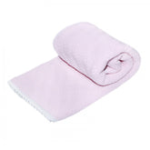 Paturica tricotata dublata pentru bebelusi, acril-bumbac, roz, 75x75 cm, Recostore, REC1652