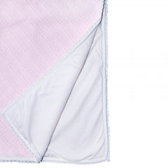 Paturica tricotata dublata pentru bebelusi, acril-bumbac, roz, 75x75 cm, Recostore, REC1652