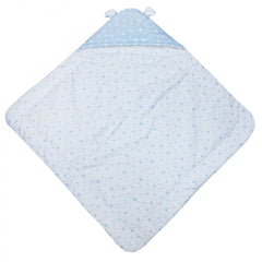 Port bebe alb-bleu cu urechi si stelute si sistem de inchidere cu funda, REC1200