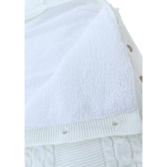 Port bebe tricotat imblanit pentru bebelusi, alb, REC2484