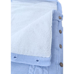 Port bebe tricotat imblanit pentru bebelusi, albastru, REC2485