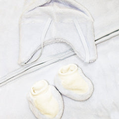 Portbebe gros pentru bebelusi, cu botosei si caciulita, alb, cocolino, Recostore, REC1642