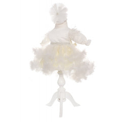 Rochie alba pentru botez, 2 piese, rochie, bentita pentru fetite, Recostore, REC1850