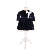 Rochie bleumarin din catifea pentru fete, Recostore, REC1892