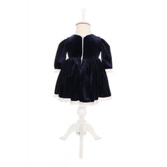 Rochie bleumarin din catifea pentru fete, Recostore, REC1892