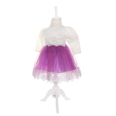 Rochie mov cu bolero si bentita pentru botez, satin, 3 piese, Recostore, REC1896