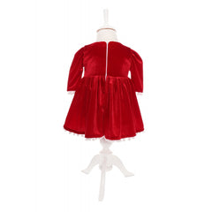 Rochie rosie din catifea pentru fete, Recostore, REC1894