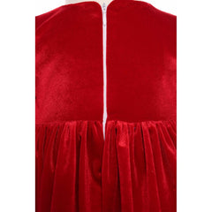 Rochie rosie din catifea pentru fete, Recostore, REC1894