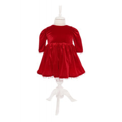 Rochie rosie din catifea pentru fete, Recostore, REC1894