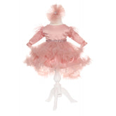 Rochie roz pudrat pentru botez, 2 piese, rochie, bentita pentru fetite, Recostore, REC1851