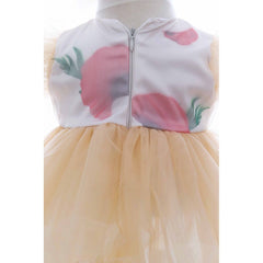 Rochita crem cu maneca scurta pentru botez de fetite, 2 piese, Recostore, REC2420