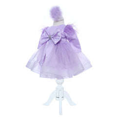 Rochita lila cu fundita pentru botez de fetite, 2 piese, Recostore, REC2375