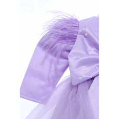 Rochita lila cu fundita pentru botez de fetite, 2 piese, Recostore, REC2375