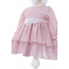 Rochita roz pudrat cu buline pentru botez de fetite, 2 piese, Recostore, REC2149