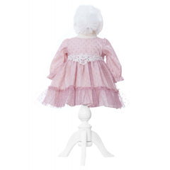 Rochita roz pudrat cu buline pentru botez de fetite, 2 piese, Recostore, REC2149