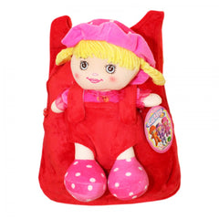 Rucsac cocolino pentru copii, Papusa cu sunet "Tatal Nostru", rosu, Recostore, 32x25x12 cm, REC1567