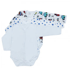 Set 3 body-uri colorate din 100% bumbac pentru bebelusi, Recostore, REC1676