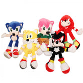 Set 5 jucarii de plus cu sunet, Sonic The Hedgehog, 25x20 cm, Recostore, REC1536