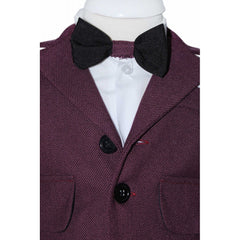 Set complet pentru botez, costum grena, lumanare, trusou brodat si pantofiori, 13 piese, Recostore, REC1668