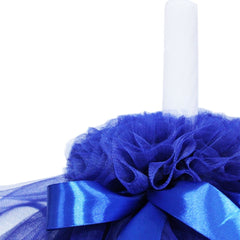 Set complet pentru botez, lumanare si trusou, alb-albastru electric, cu mesaj �Cu drag de la nasi�, 7 piese, REC370