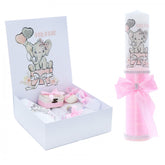 Set cutie trusou cu lumanare, 9 piese, Elefant "Cu drag de la nasi", roz deschis, REC2405