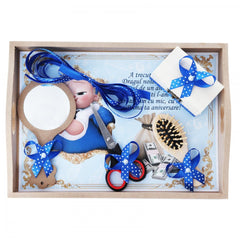 Set tava pentru taiere mot la baieti, model cu Bebe Boss, albastru electric, 6 piese, 35x20 cm, REC1967/138