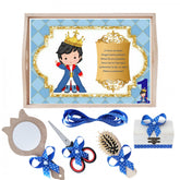 Set tava pentru taiere mot la baieti, model cu bebe Print, albastru electric, 6 piese, 35x20 cm, REC1967/141